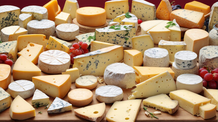Cheese Galore: A Bountiful Spread of Different Cheeses for an Exquisite Tasting Affair, Generative AI