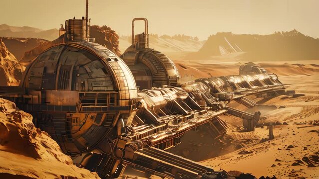 A mining facility on Mars