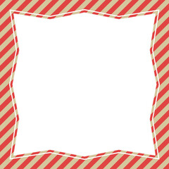 Fototapeta premium 斜めストライプのシンプルなフレーム、クリスマスカラー、正方形サイズ