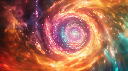 Colorful vortex energy, cosmic spiral waves, and multicolor swirl explosion, Abstract futuristic digital background wallpaper