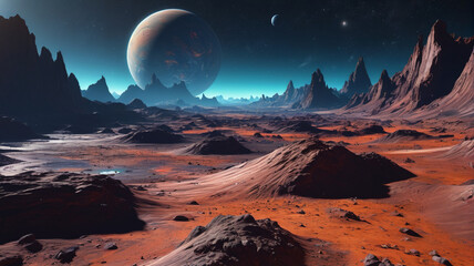 Exploring the diverse landscapes of distant planets, where each surface holds secrets of the cosmos waiting to be discovered, Generative AI