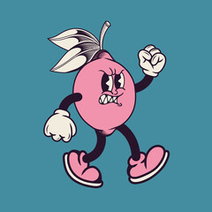 Retro character design of lemon