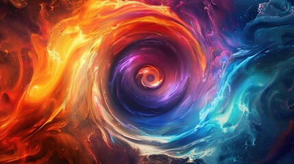 Colorful vortex energy, cosmic spiral waves, and multicolor swirl explosion, Abstract futuristic digital background wallpaper