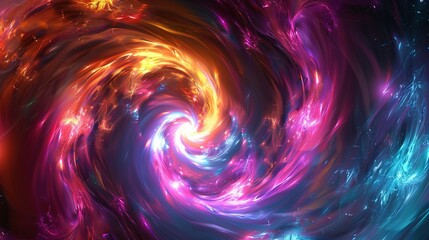 Colorful vortex energy, cosmic spiral waves, and multicolor swirl explosion, Abstract futuristic digital background wallpaper