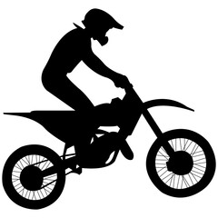 Fototapeta premium Collection of motocross silhouettes in different positions.Motocross Rider Silhouette.vector illustration silhouettes of motorcycle jumping - set of motocross freestyle jump isolated