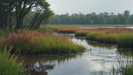 After the Rain: Exploring Wetland Wildlife in the Aftermath of a Downpour, Generative AI