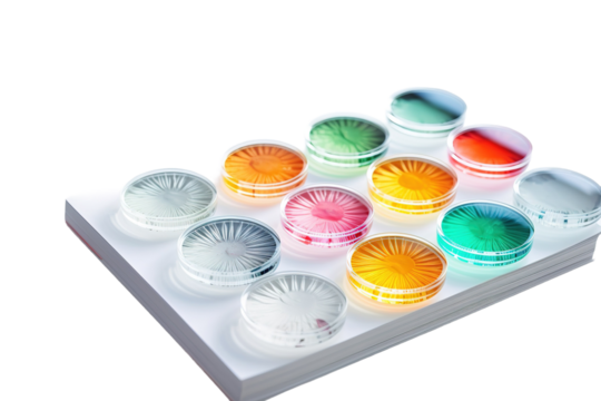 A Rainbow of Bowls: A Vibrant Display on White or PNG Transparent Background.