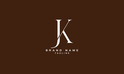 JK, KJ, Abstract initial monogram letter alphabet logo design