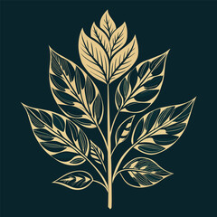 Engraving hand drawn botanical pattern