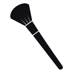 makeup face brush icon vector silhouette, white background