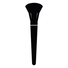 makeup face brush icon vector silhouette, white background