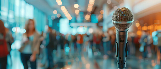 Public relations officer at a networking function, blurred background with media contacts and professionals, octane , ,