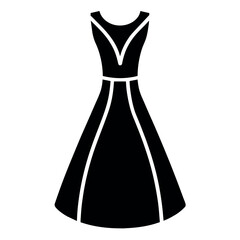 minimal and simple baby frock vector silhouette, white background