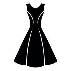 minimal and simple baby frock vector silhouette, white background