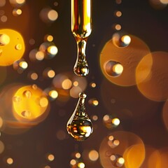 Close-up of essential oil droplets being mixed for an aromatherapy session, highlighting the precision of natural scents.