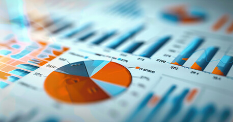 A closeup of financial performance charts and graphs