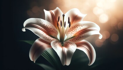 A close-up image of a single Stargazer lily flower