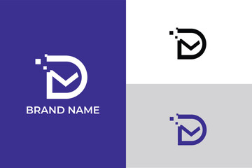 letter D iconic logo, letter D tech company logo, letter D chat logo, letter D communication logo, logomark