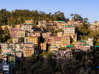 Fototapeta premium View of McLeod Ganj (Dharamsala) in Himachal Pradesh, India