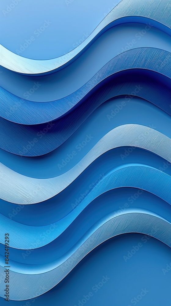 Aufkleber a blue paper background featuring abstract wavy shapes creating a dynamic visual effect