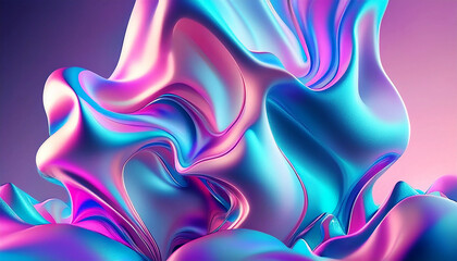 Obraz premium Holographic foil iridescent painting art of pastel color background
