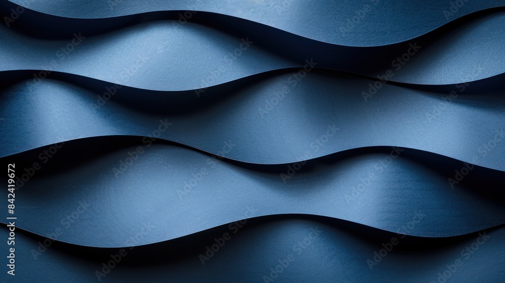 Aufkleber close up view of a wavy blue surface with abstract shapes and patterns