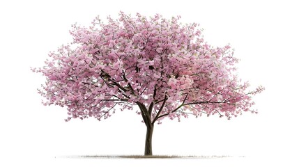 Obraz premium Sakura tree in spring isolated on white background : Generative AI