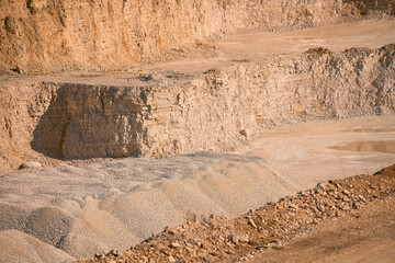 Sunny quarry landscape midday scene