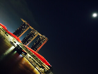 Singapore, Marina Bay Sands, evening,