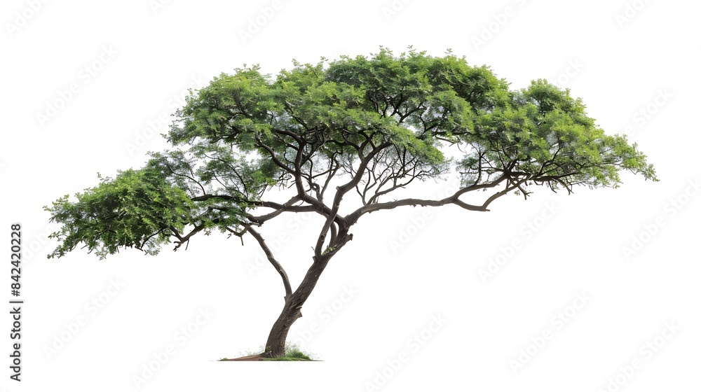 Aufkleber Isolated green tree on white background Trees isolated on white background tropical trees isolated used for design advertising and architecture : Generative AI