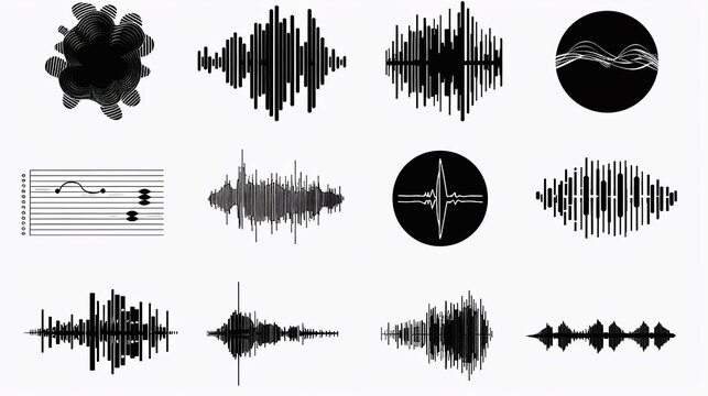 Sound waves icons. vector illustration