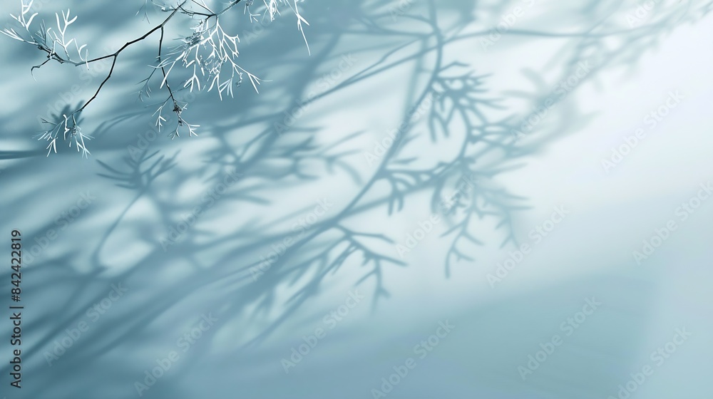Poster minimalistic abstract gentle light blue background for product presentation with light and intricate