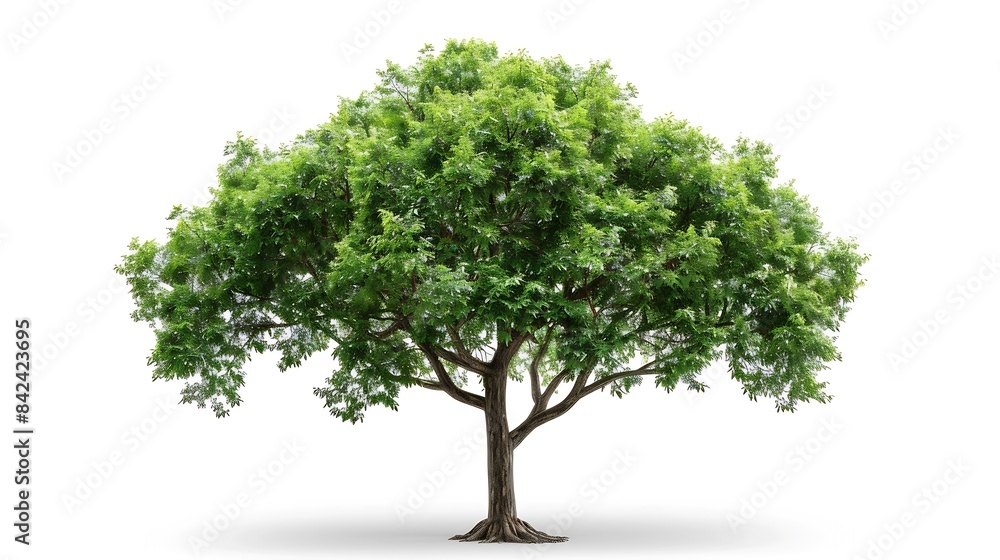 Aufkleber big tree isolated on white background celtis sinensis hackberry tree : generative ai