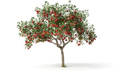 Fototapeta premium Apple Tree isolated on a white background : Generative AI