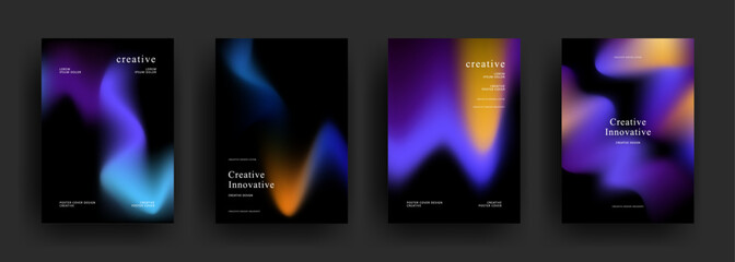 abstract gradient background template vector. trendy Minimalist style posters with dark concept. Modern wallpaper design for social media, brochure, flyer, banner
