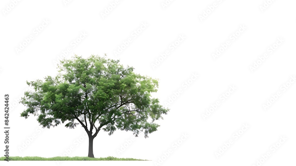 Aufkleber Isolated green tree on white background Trees isolated on white background tropical trees isolated used for design advertising and architecture : Generative AI