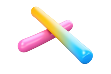 Rainbow Dreams: A Whimsical Giant Inflatable Toy on White or PNG Transparent Background.