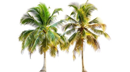 Fototapeta premium coconut trees on white background : Generative AI