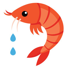 Vector illustration EPS 10 Antarctic Krill shrimp cries vector white background