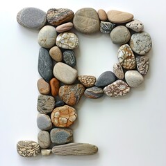 Alphabet of P from stone