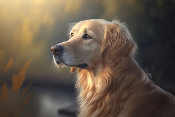 golden retriever dog in nature