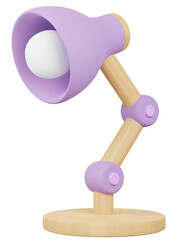 3D Purple Desk Lamp Illustration
