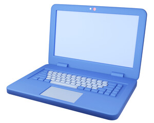 3D Blue Laptop Illustration
