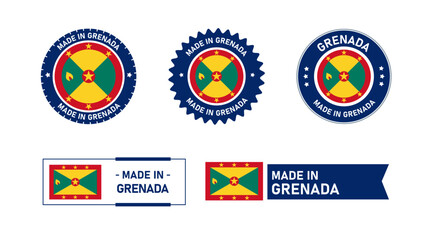 Grenada flag, Made in Grenada. Tag, Seal, Stamp, Flag, Icon vector