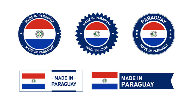 Paraguay flag, Made in Paraguay. Tag, Seal, Stamp, Flag, Icon vector