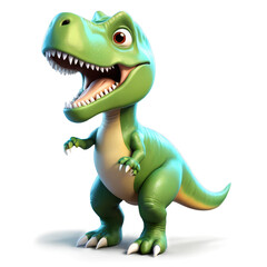 3d illustration of cute t-rex dinosaur