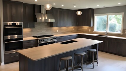 Fototapeta premium Getting the kitchen ready for the installation of new, unique features for contemporary house remodeling