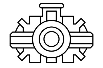 Engine overhaul aircraft line icon vector