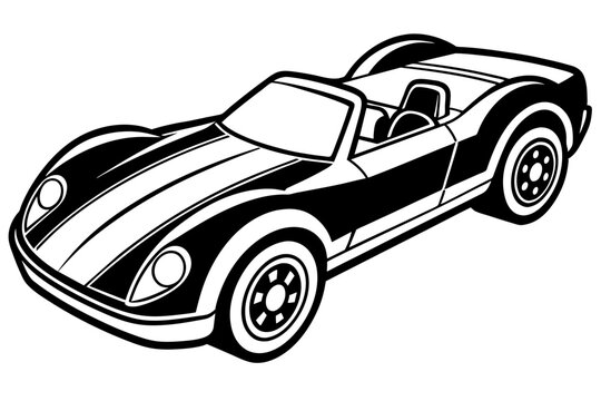 black and white convertible car clip art preview
