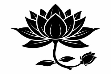 Lotus silhouette logo isolated on white background